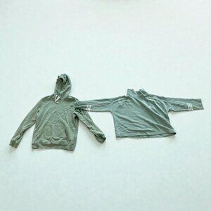 Adidas Pullover + Old Navy Hoodie Lot Size L Green Casual Tops Used